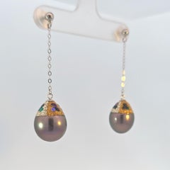 South Sea Tahitian Pearl Earrings, by Eliko