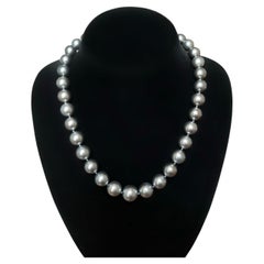11-14 mm South Sea Tahitian Pearl and Diamond Clasp Necklace