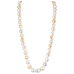 South Sea White and Golden Baroque Cultured Pearl Necklace