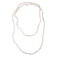 South Sea White Keshi Cultured Pearl Rope Necklace