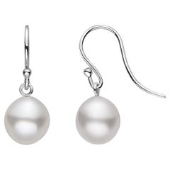 South Sea White Pearl Dangle Earrings on .925 Sterling Silver Wire