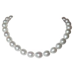South Sea White Pearl Necklace with 14K Gold Clasp