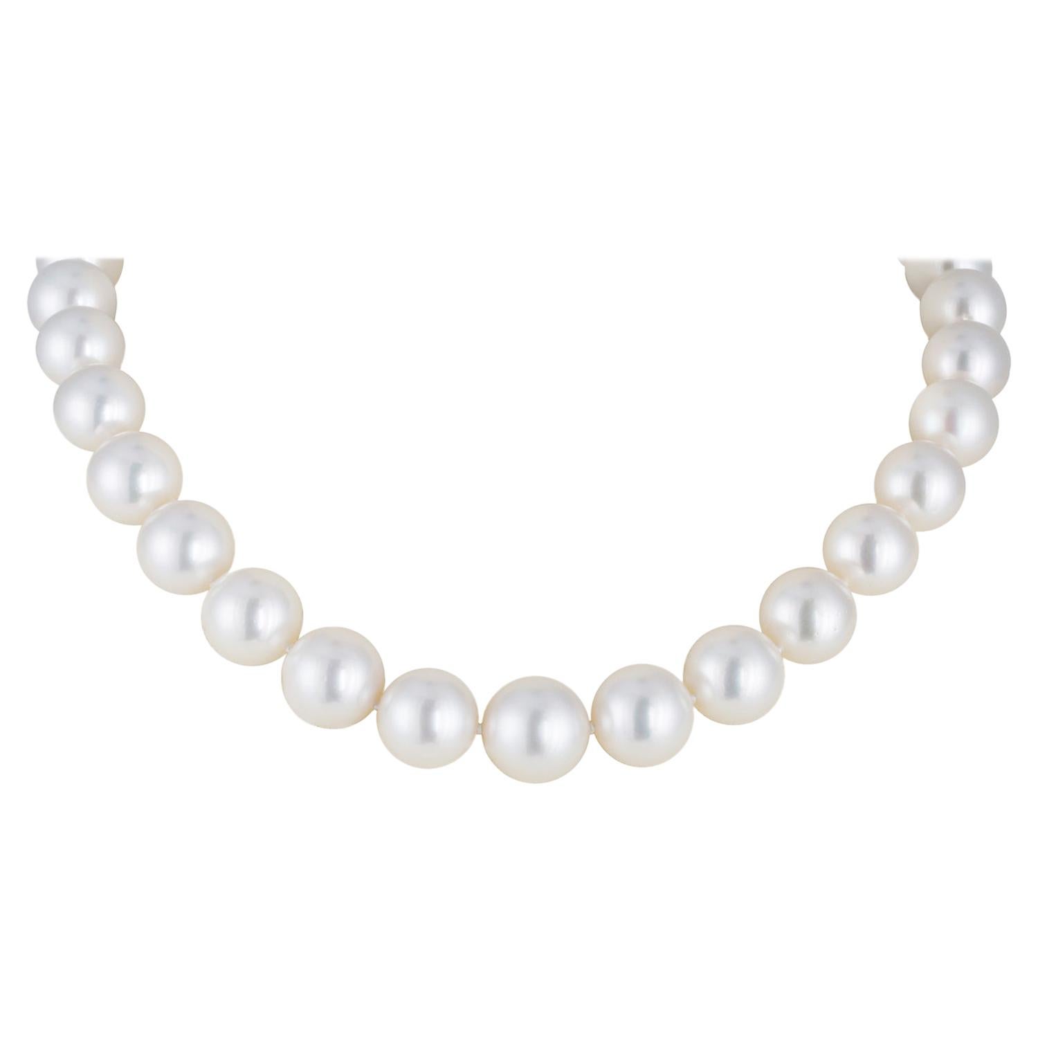 Sold at Auction: 14K White Gold, White Cultured South Sea Pearl and Black  Diamond, Chanel Inspired Strand Necklace
