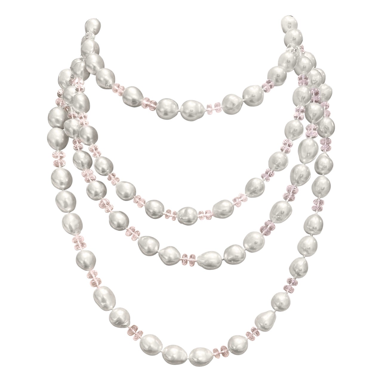 Collar Barroco de Perlas Cultivadas y Morganita de los Mares del Sur By Assael