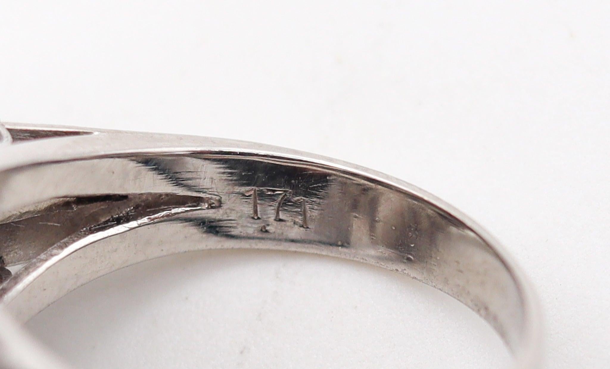SOUTH SEAS Gia Certified Pearl Cocktail Ring In Platinum With 1.71 Ctw Diamonds For Sale 1