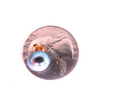 South Seas Peacock Gray Pearl Studs 14kt Gold 12589*