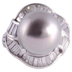 Used South Seas Pearl Platinum Ring