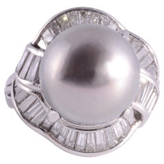 South Seas Pearl Platinum Ring