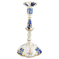 South Staffordshire Bilston Enamel Candlestick - Georgian England - c.1765-1775