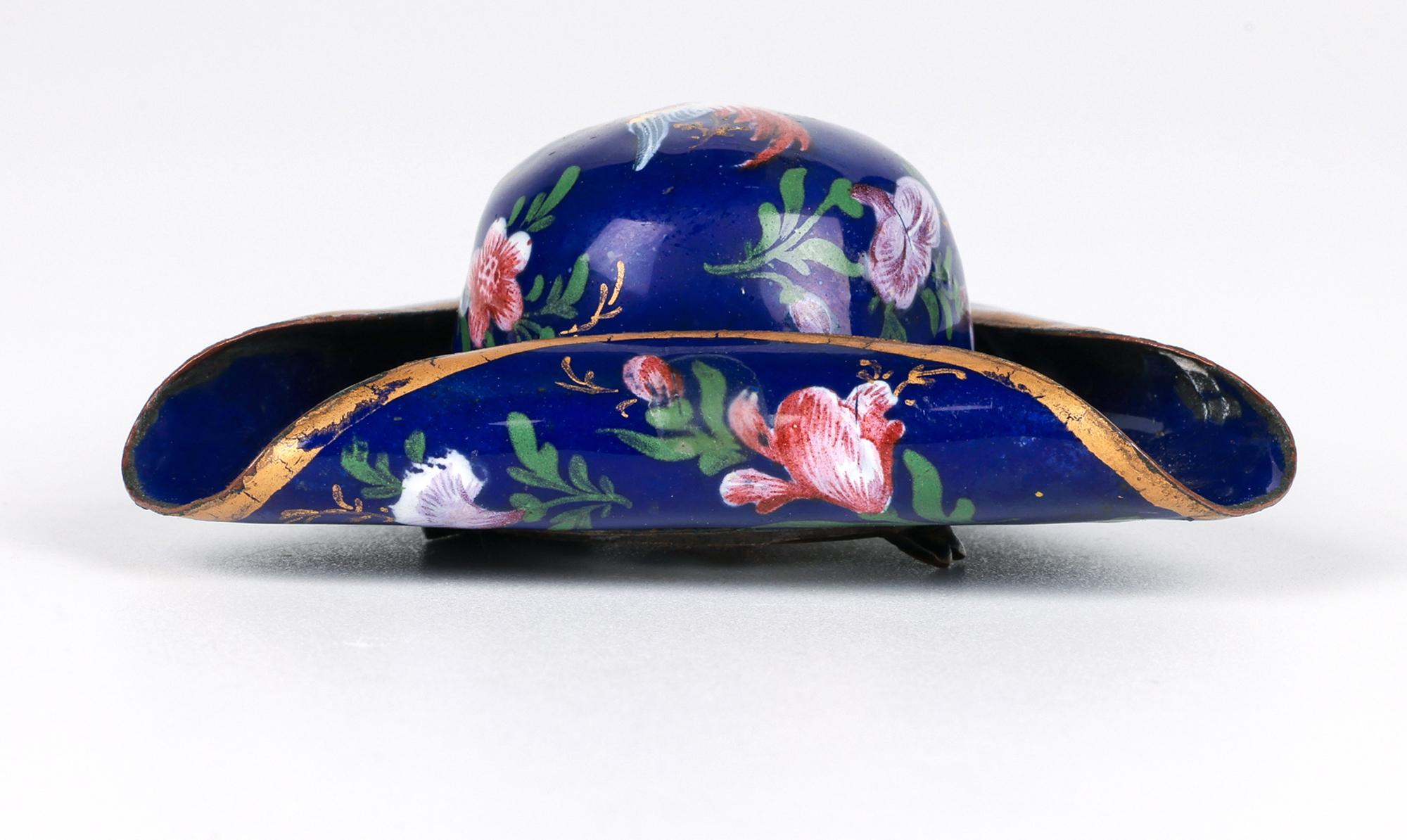 Sur de Staffordshire Bilston Georgiano Esmalte Tricornio Sombrero en forma de Parche Caja en venta 6