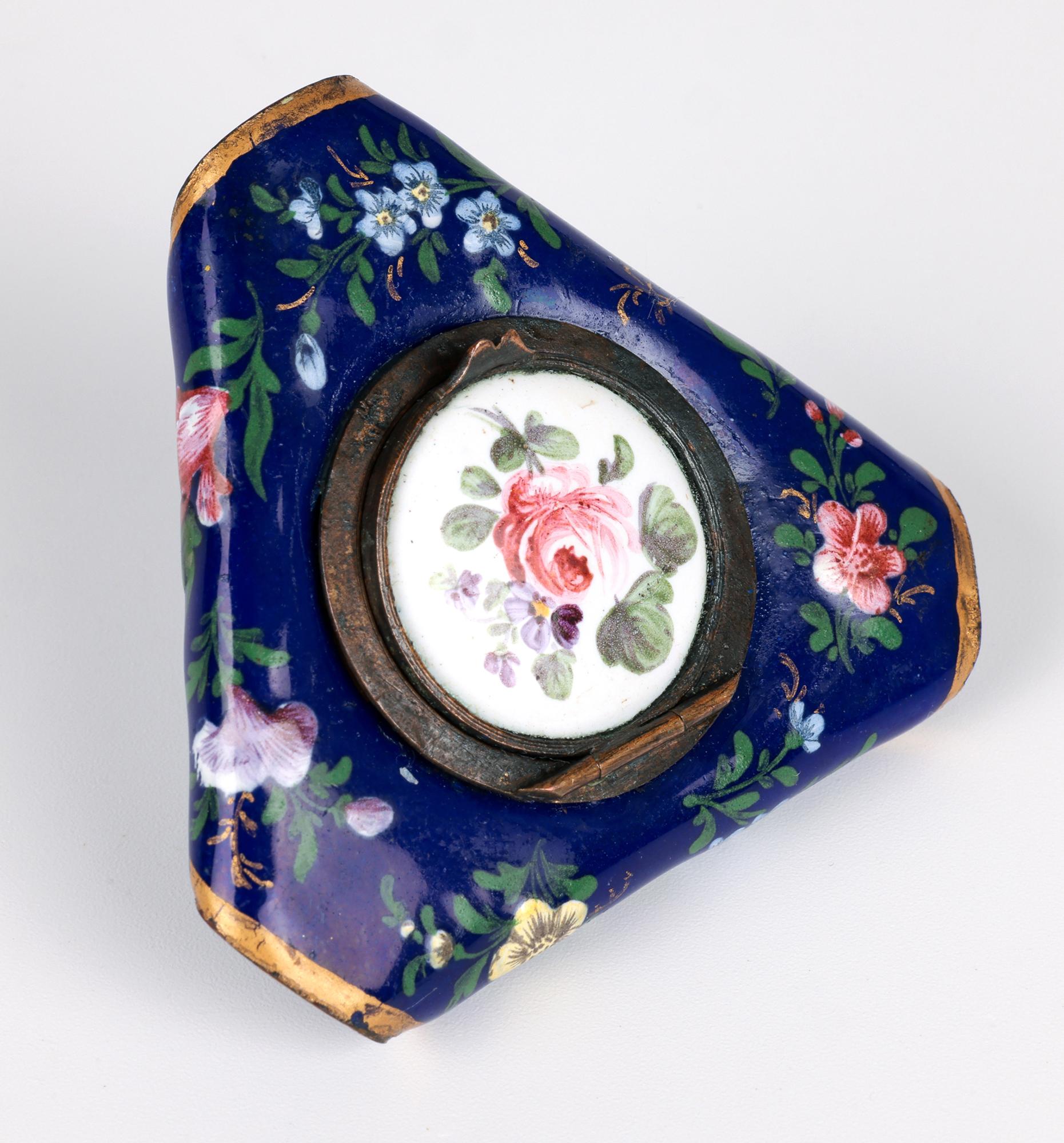 Sur de Staffordshire Bilston Georgiano Esmalte Tricornio Sombrero en forma de Parche Caja en venta 10