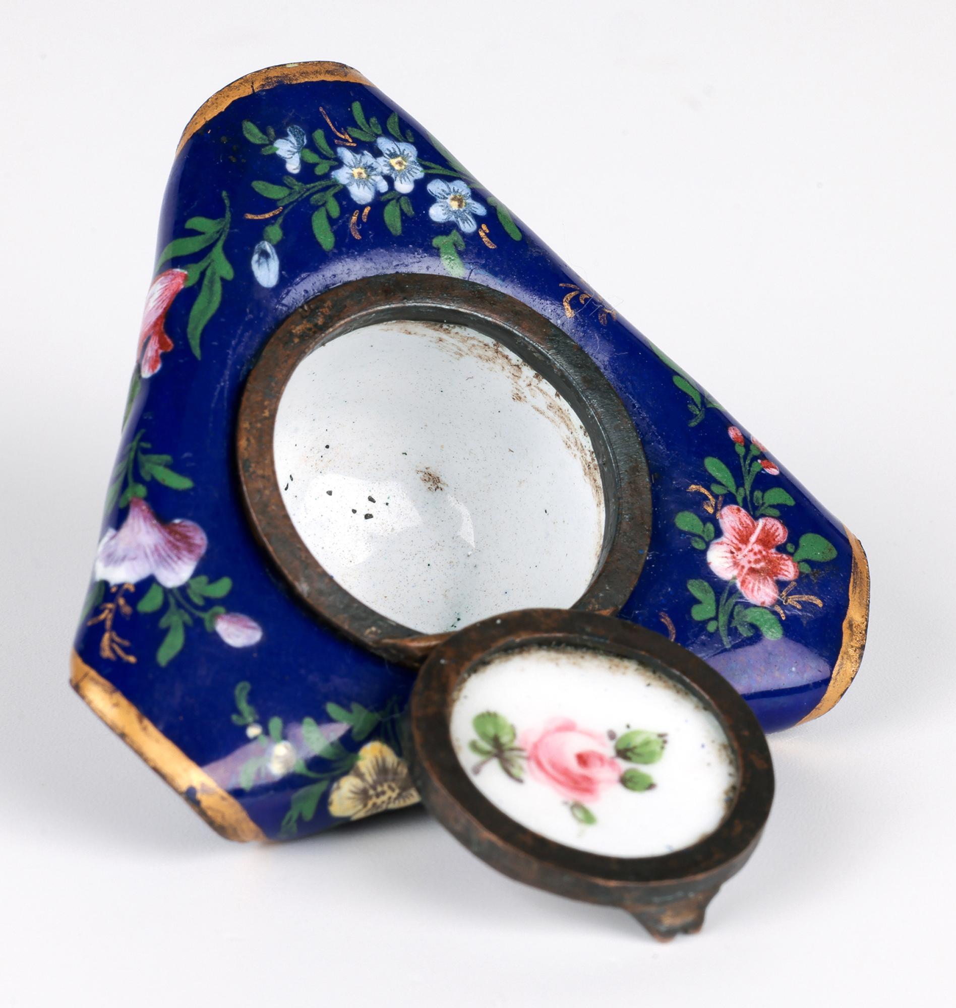 Sur de Staffordshire Bilston Georgiano Esmalte Tricornio Sombrero en forma de Parche Caja en venta 11