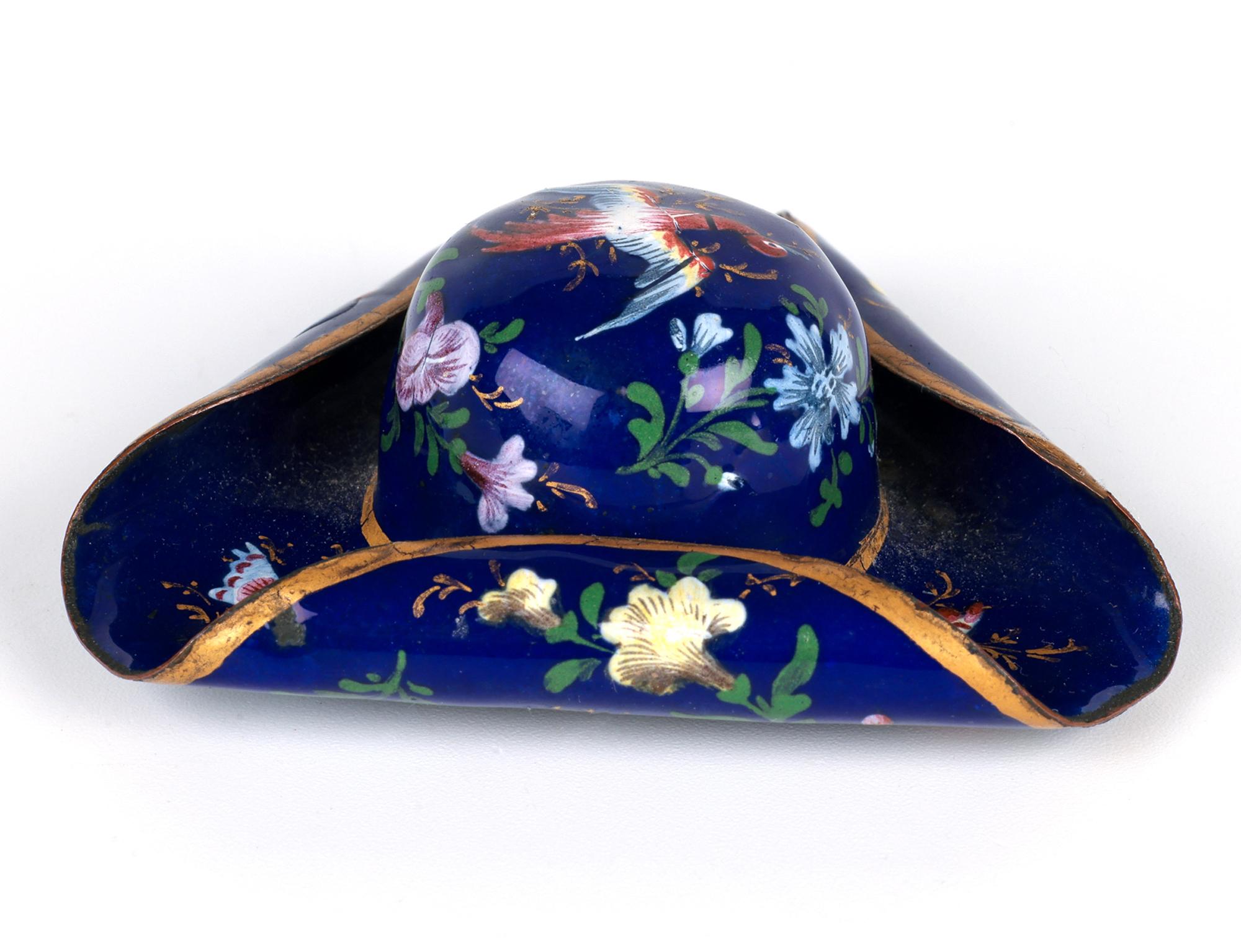 Sur de Staffordshire Bilston Georgiano Esmalte Tricornio Sombrero en forma de Parche Caja en venta 12