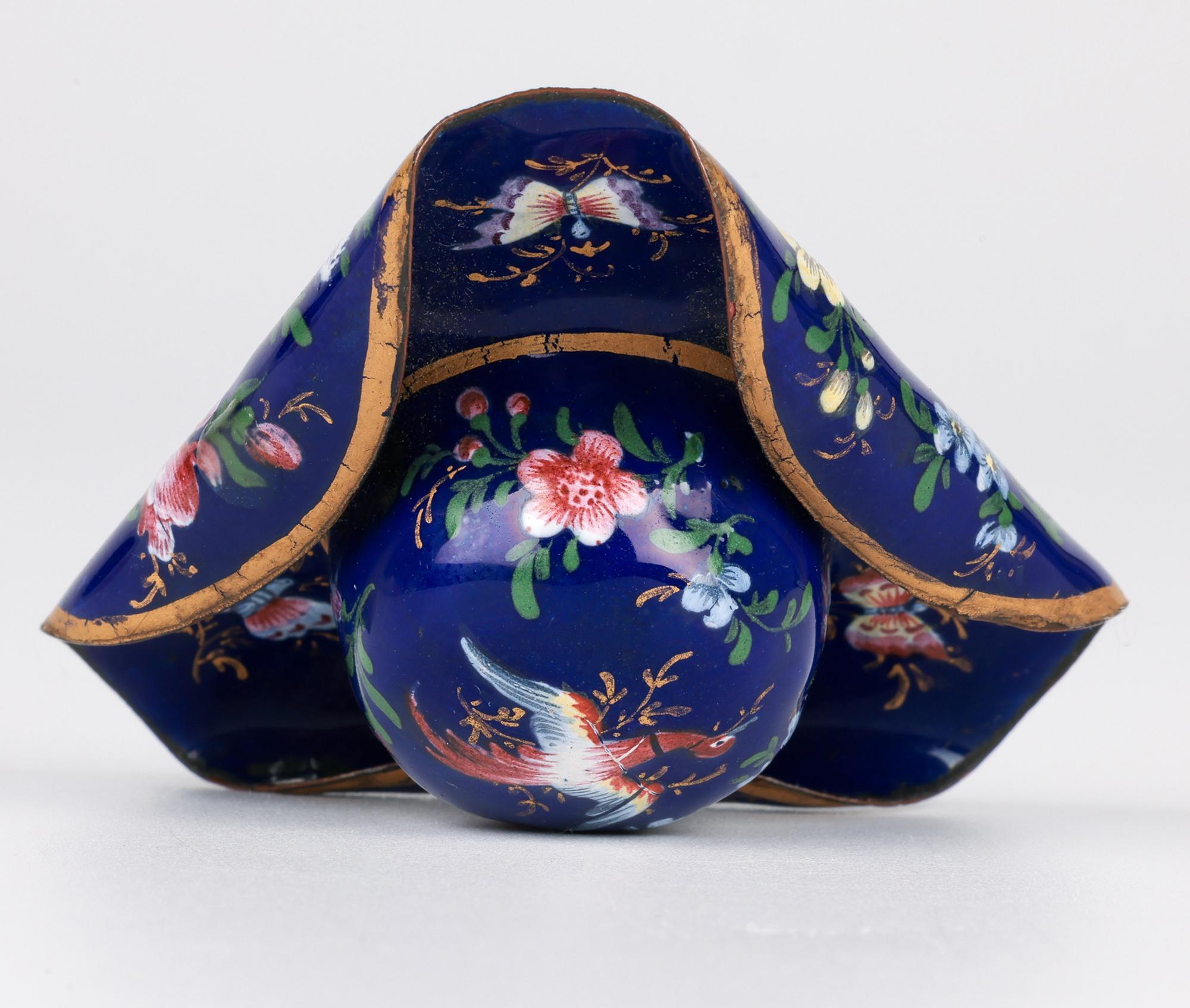 Sur de Staffordshire Bilston Georgiano Esmalte Tricornio Sombrero en forma de Parche Caja en venta 14