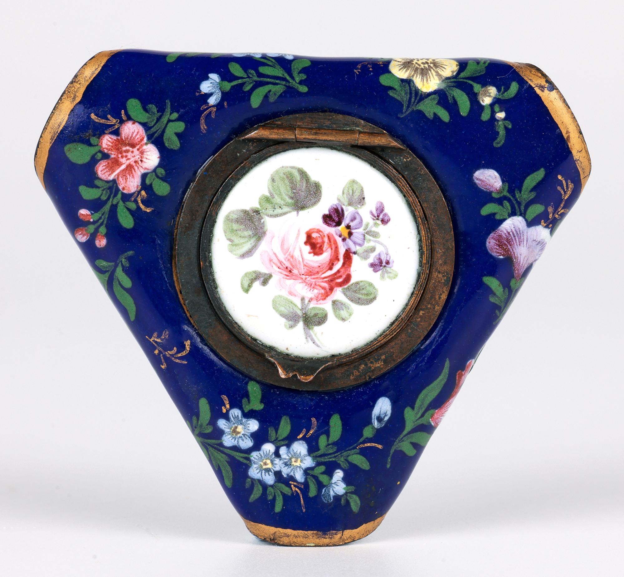 Sur de Staffordshire Bilston Georgiano Esmalte Tricornio Sombrero en forma de Parche Caja Inglés en venta