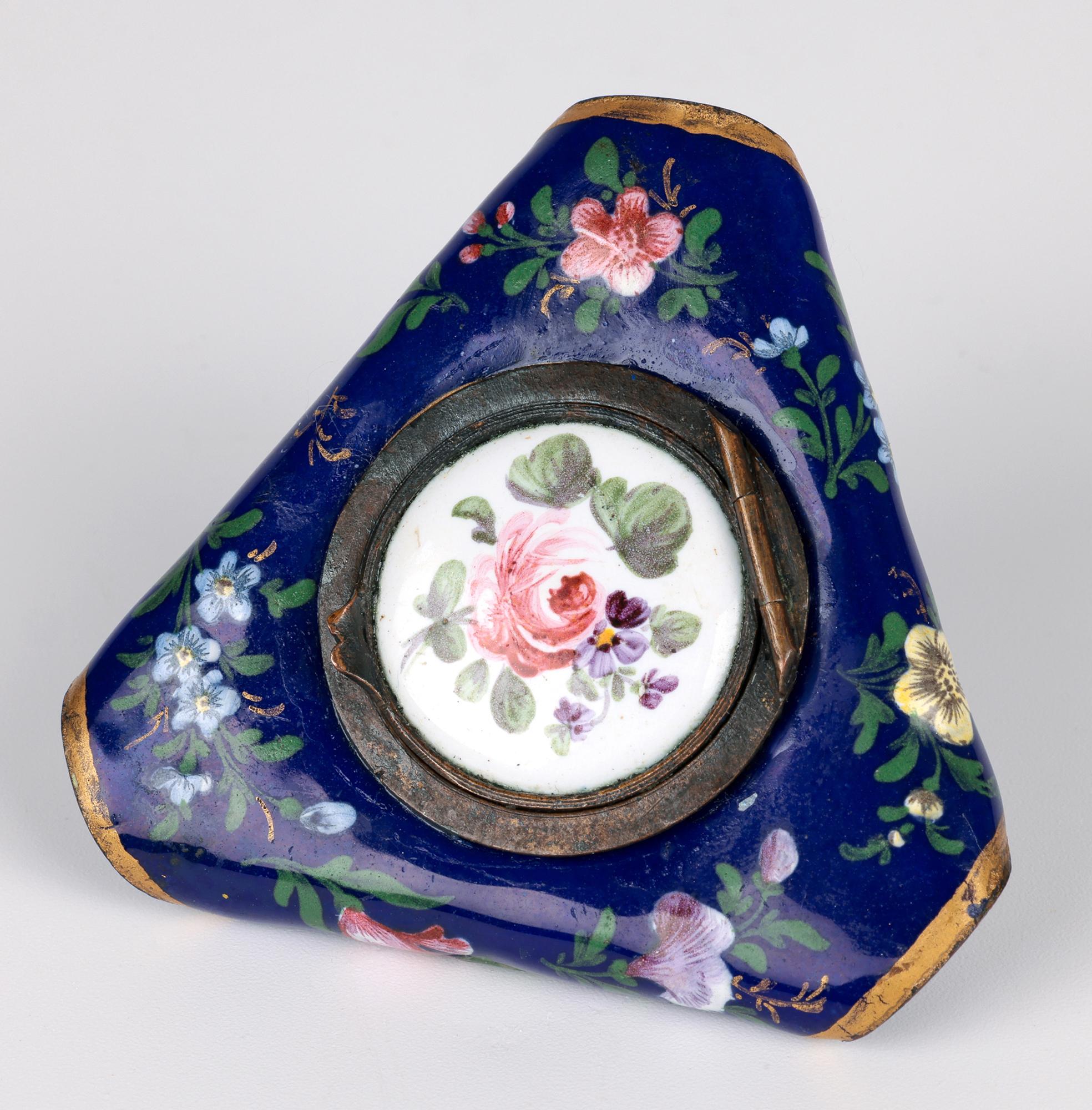 Sur de Staffordshire Bilston Georgiano Esmalte Tricornio Sombrero en forma de Parche Caja en venta 1
