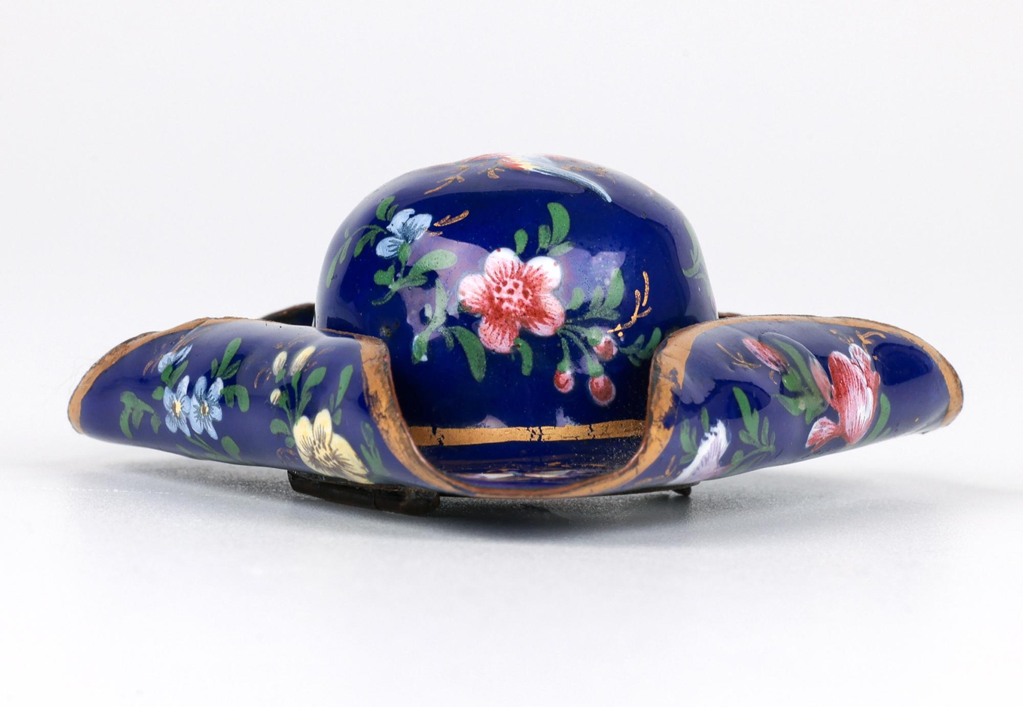 Sur de Staffordshire Bilston Georgiano Esmalte Tricornio Sombrero en forma de Parche Caja en venta 2