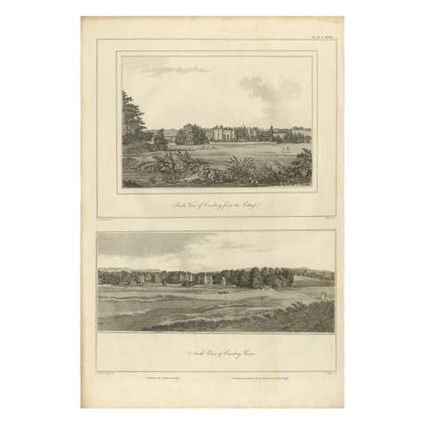 Views of Cowdray House – Engraving of South & North Aspects, Sussex, 1796
