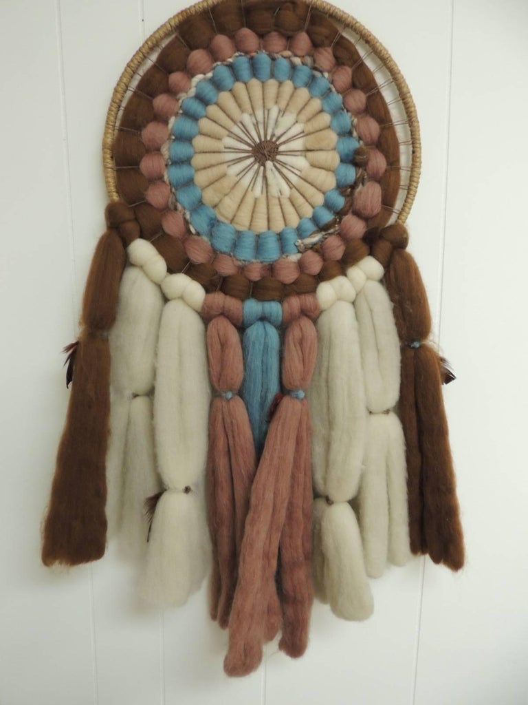 Dream Catcher “Mandala” Native American Fiber Art Wall Sculpture at