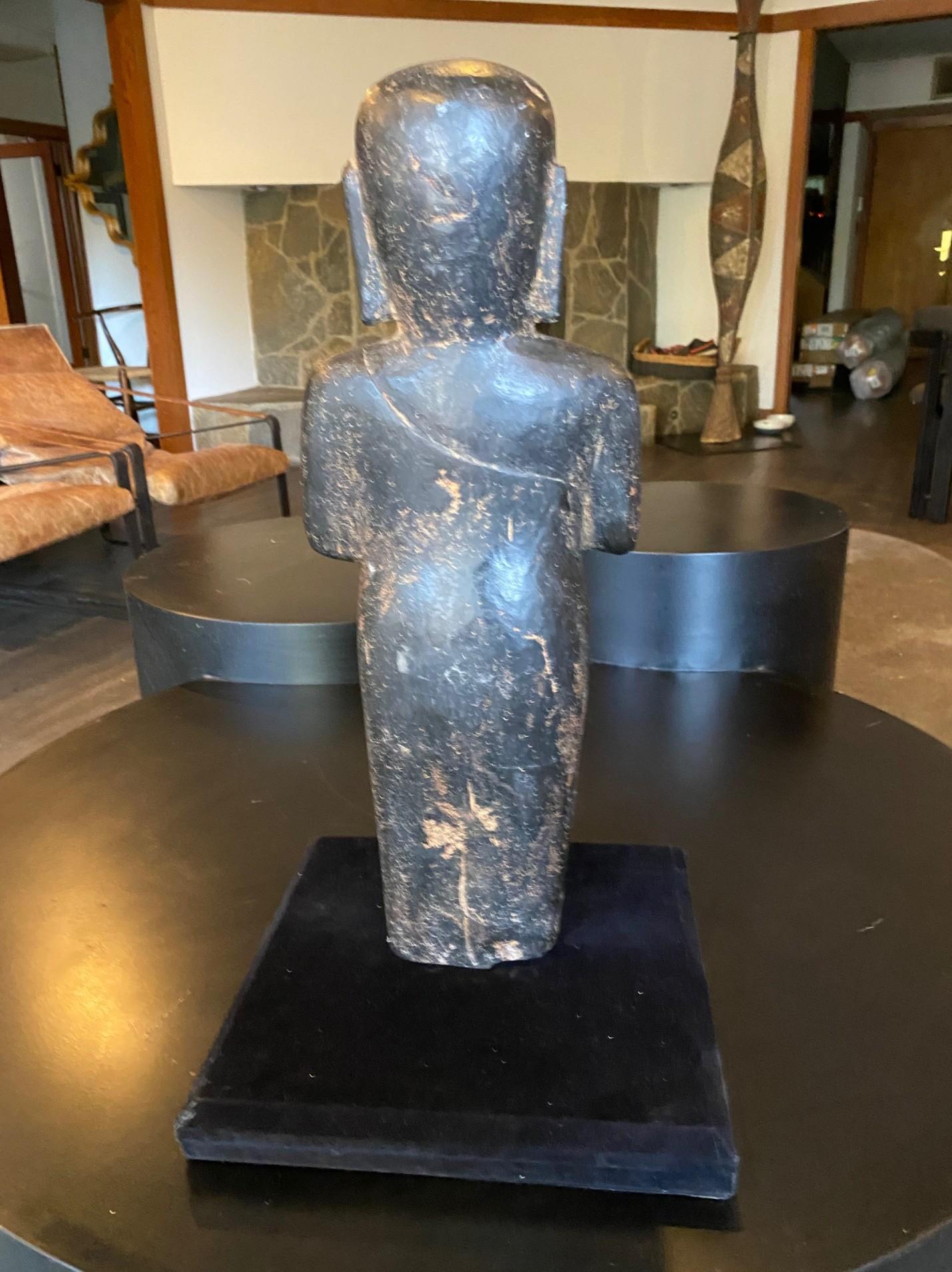 Southeast Asia Asiático Tailandés Piedra Tallada Buda de Pie Artefacto Escultura Estatua en venta 5