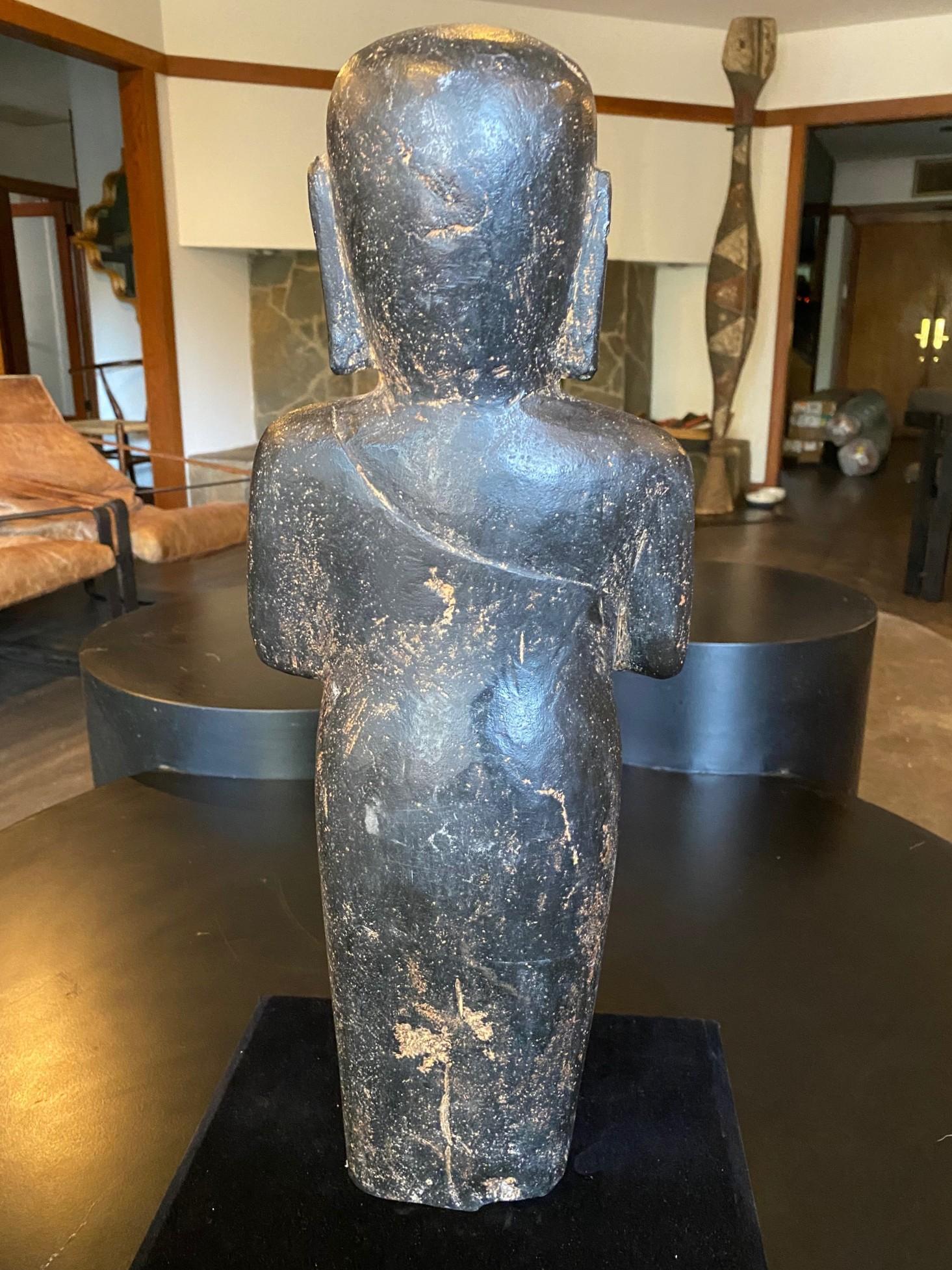 Southeast Asia Asiático Tailandés Piedra Tallada Buda de Pie Artefacto Escultura Estatua en venta 6