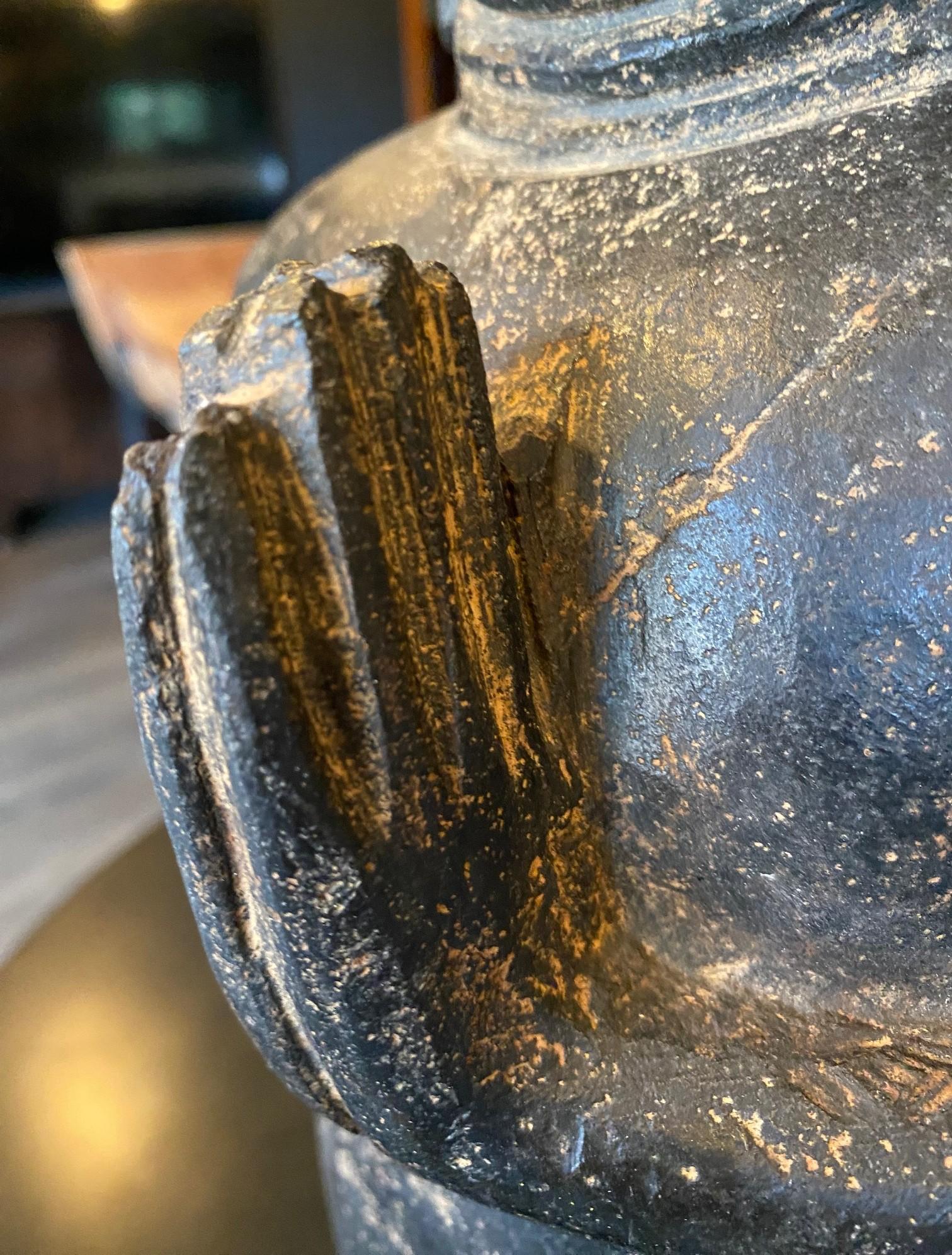 Southeast Asia Asiático Tailandés Piedra Tallada Buda de Pie Artefacto Escultura Estatua en venta 13