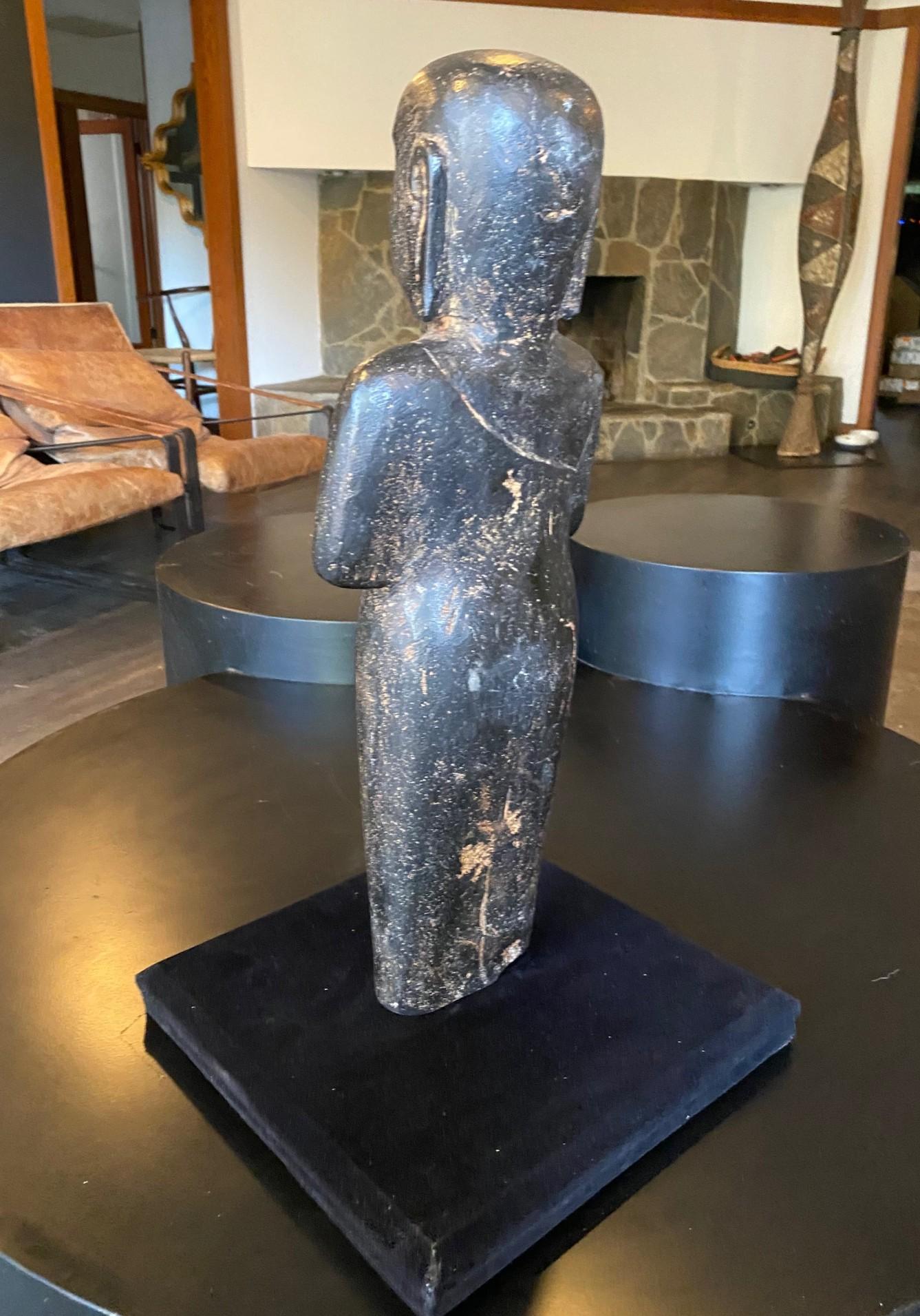 Southeast Asia Asiático Tailandés Piedra Tallada Buda de Pie Artefacto Escultura Estatua en venta 4