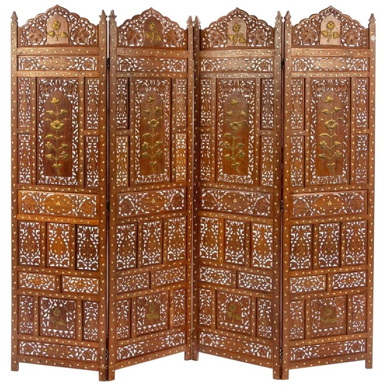 Anglo Indian Screen 10 For On, Carved Wooden Indian Screens