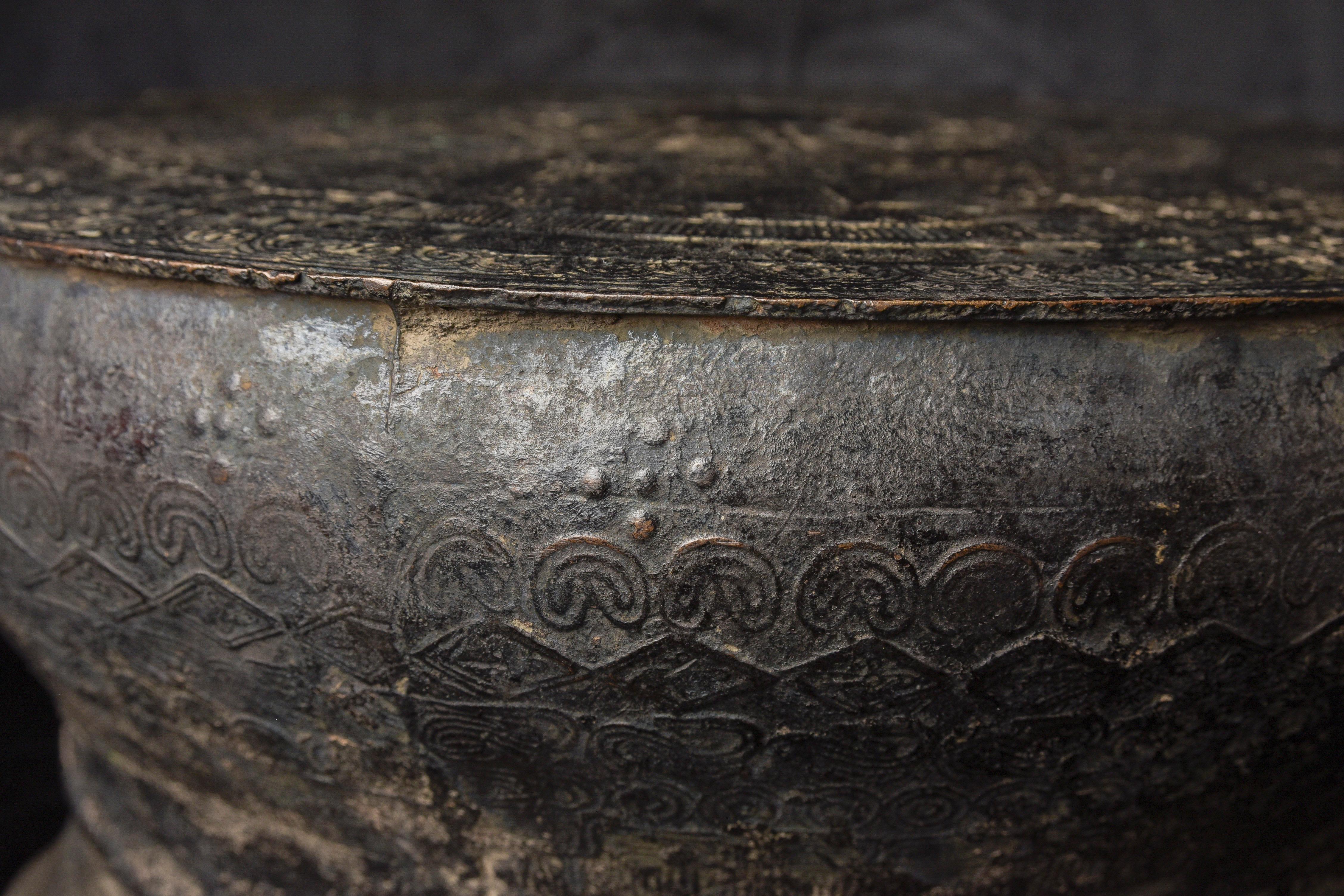 Tambor de bronce del sudeste asiático del siglo XV o anterior. 10208 en venta 8