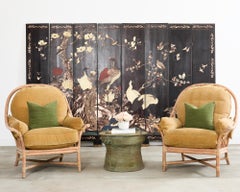 Southeast Asian Bronze Rain Drum Drinks Table with Verdigris