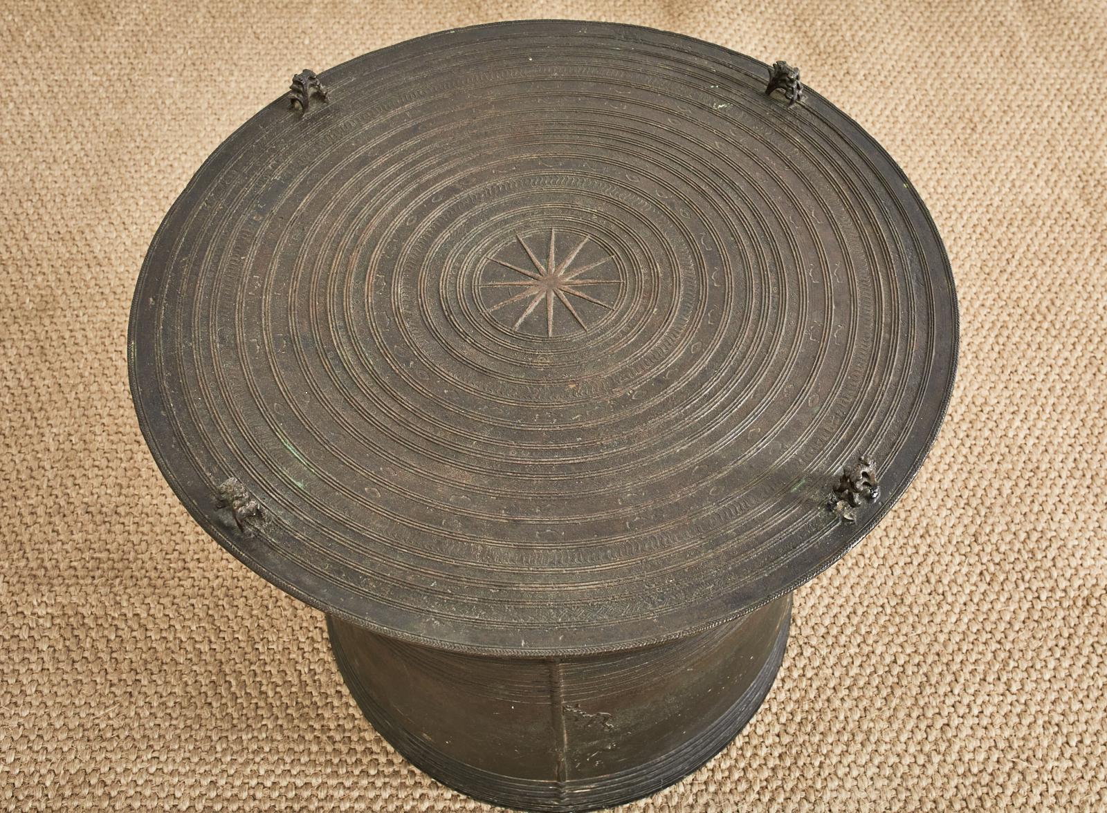 20th Century Southeast Asian Bronze Rain Drum or Drink Table