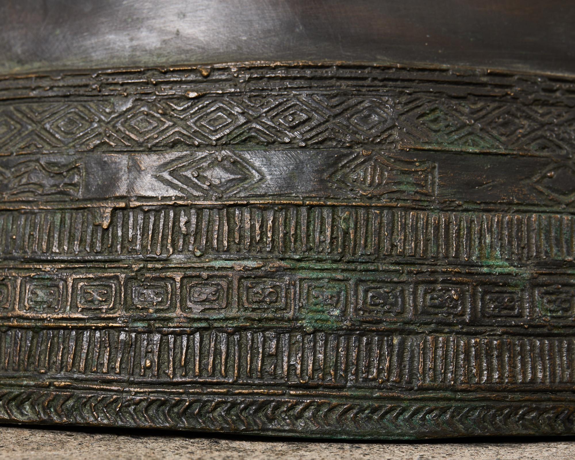 Southeast Asian Bronze Rain Drum or Drinks Table For Sale 1