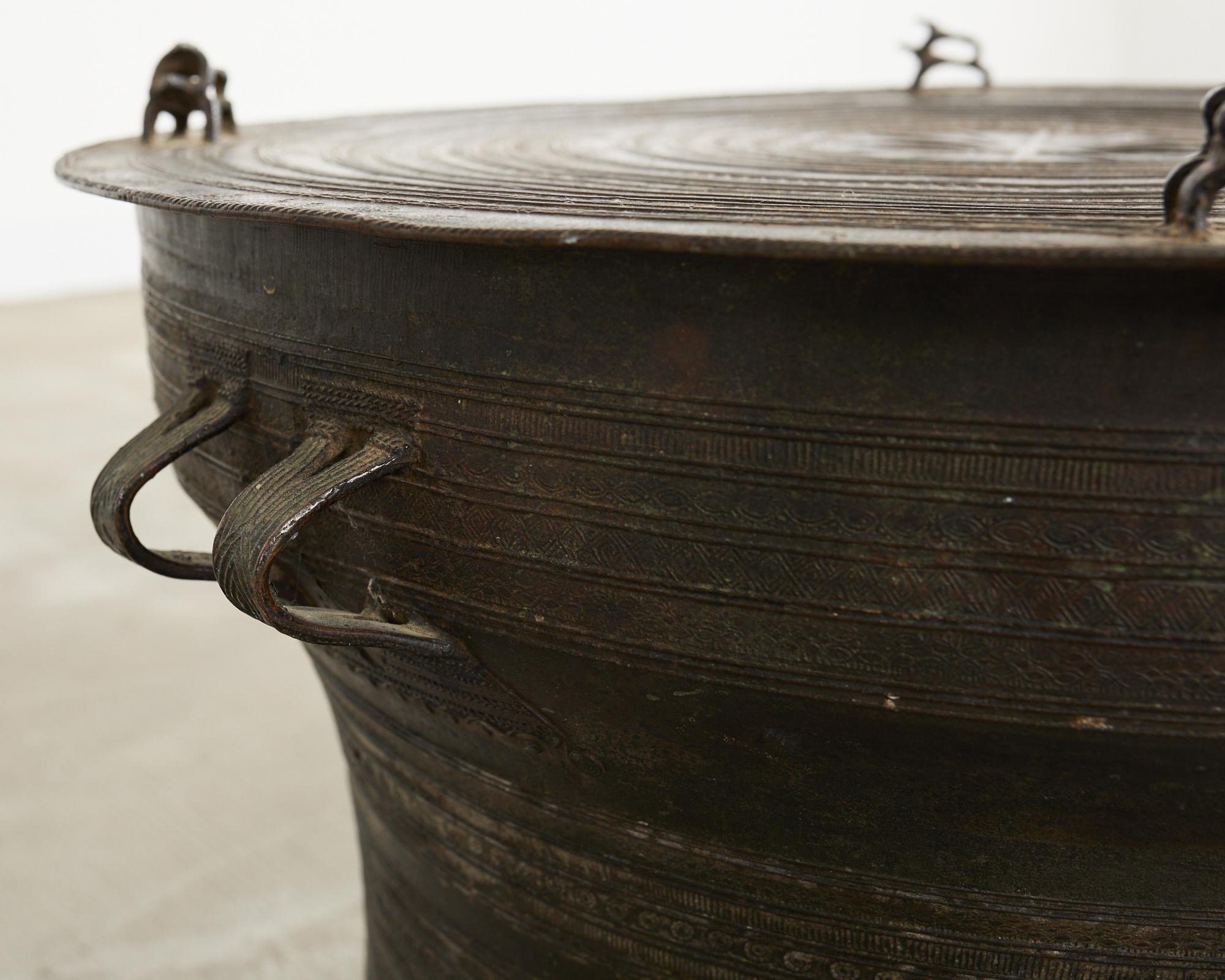 Southeast Asian Bronze Rain Drum or Drinks Table 4