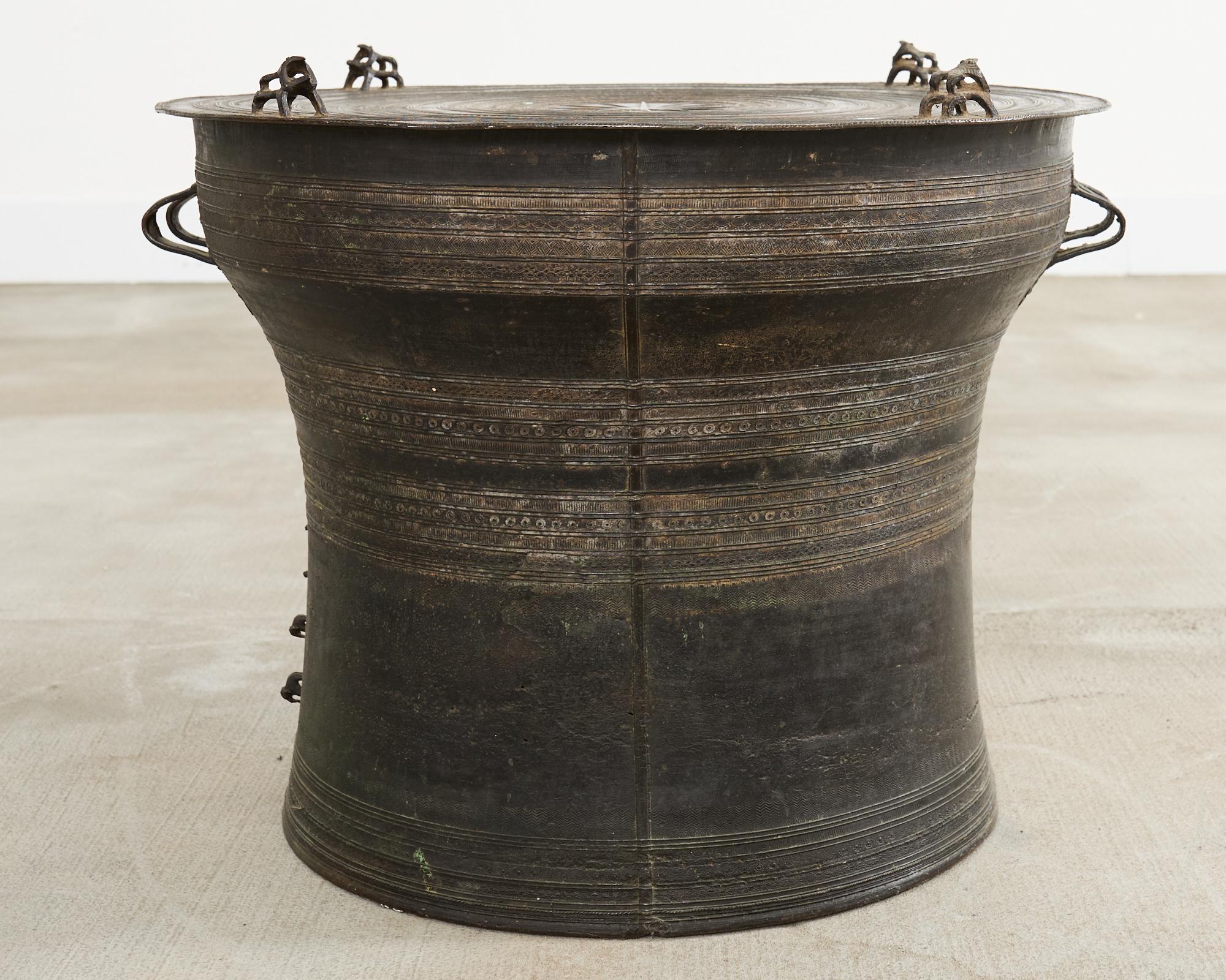 Southeast Asian Bronze Rain Drum or Drinks Table 5