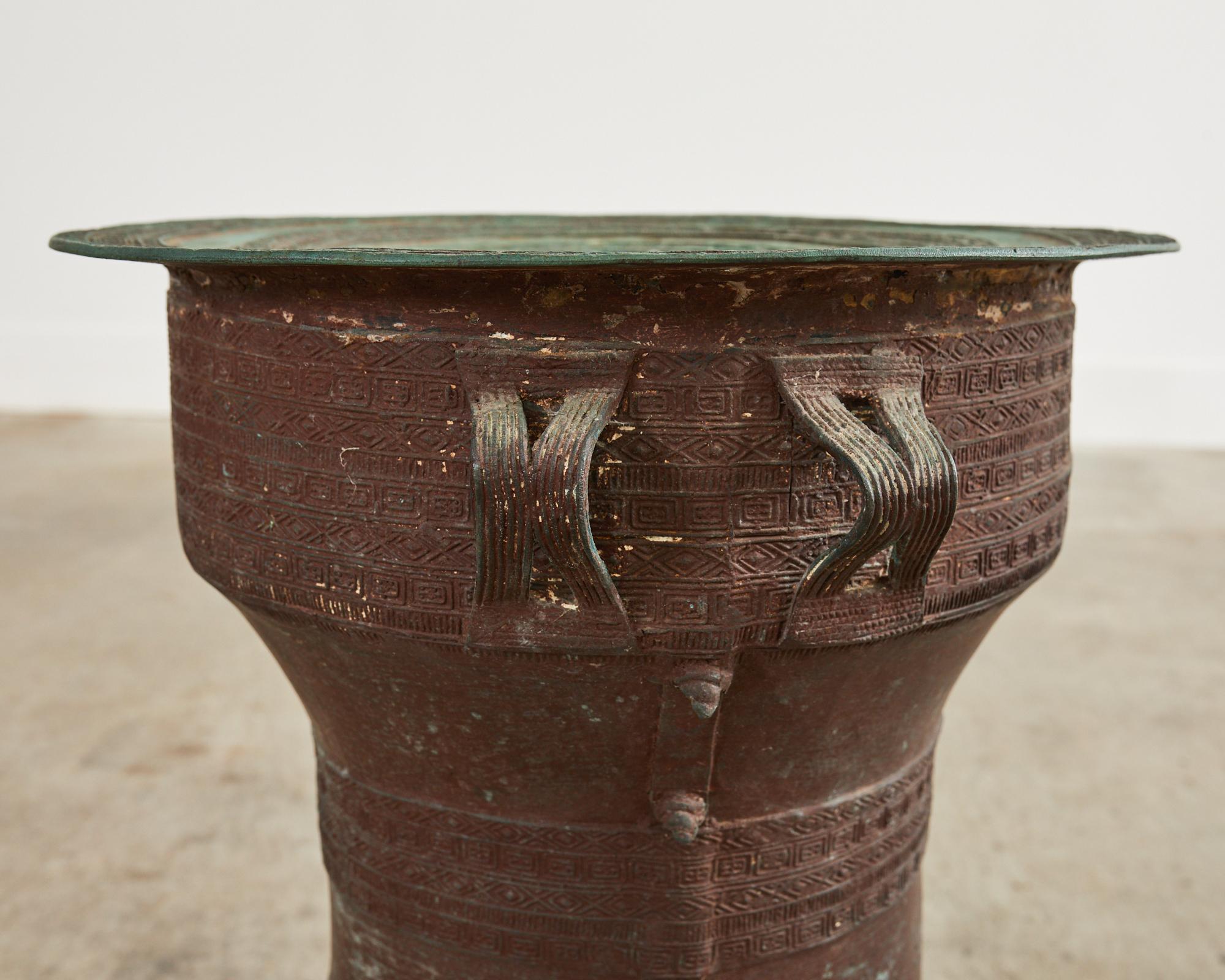 Southeast Asian Bronze Rain Drum or Drinks Table For Sale 5