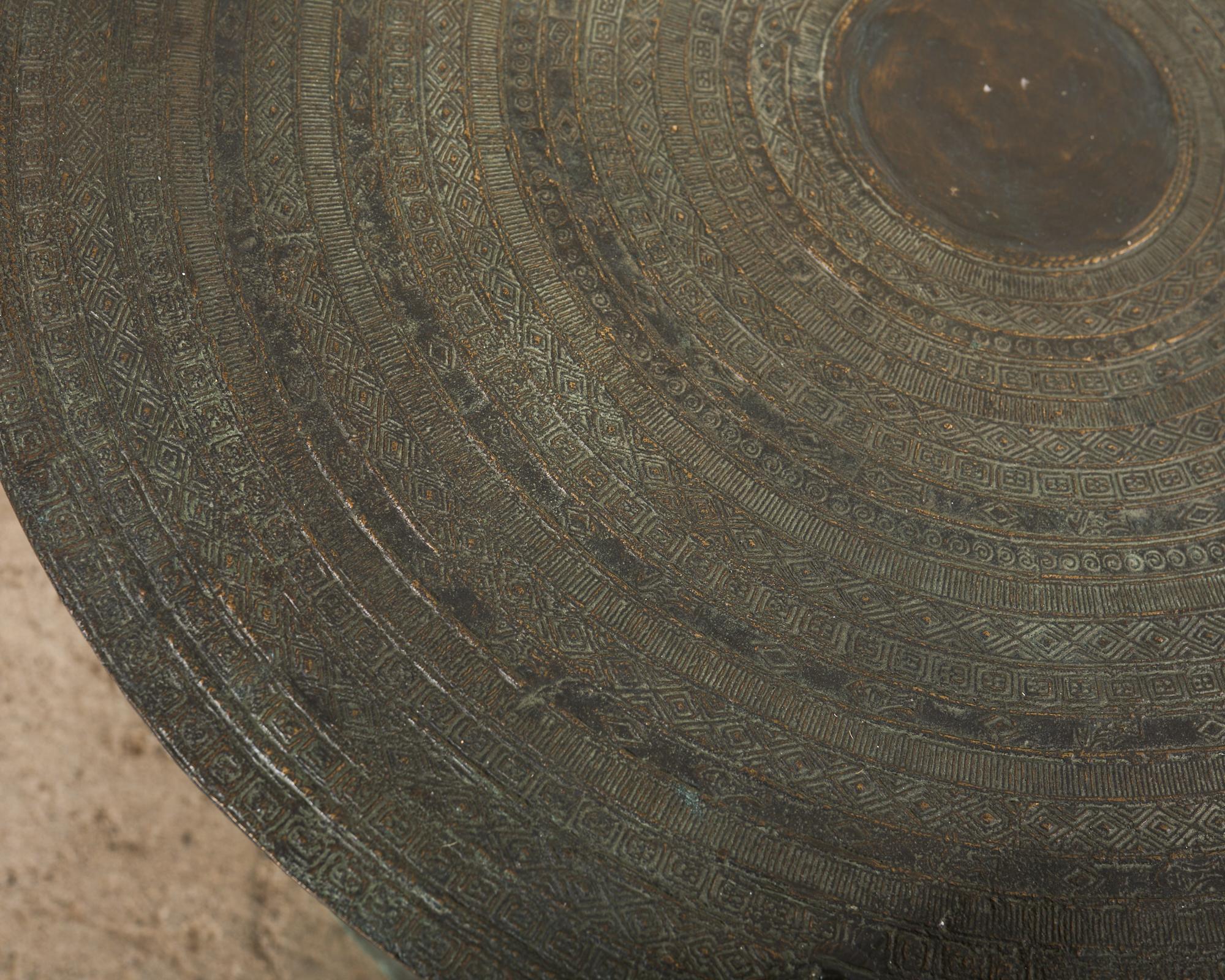 Southeast Asian Bronze Rain Drum or Drinks Table For Sale 4