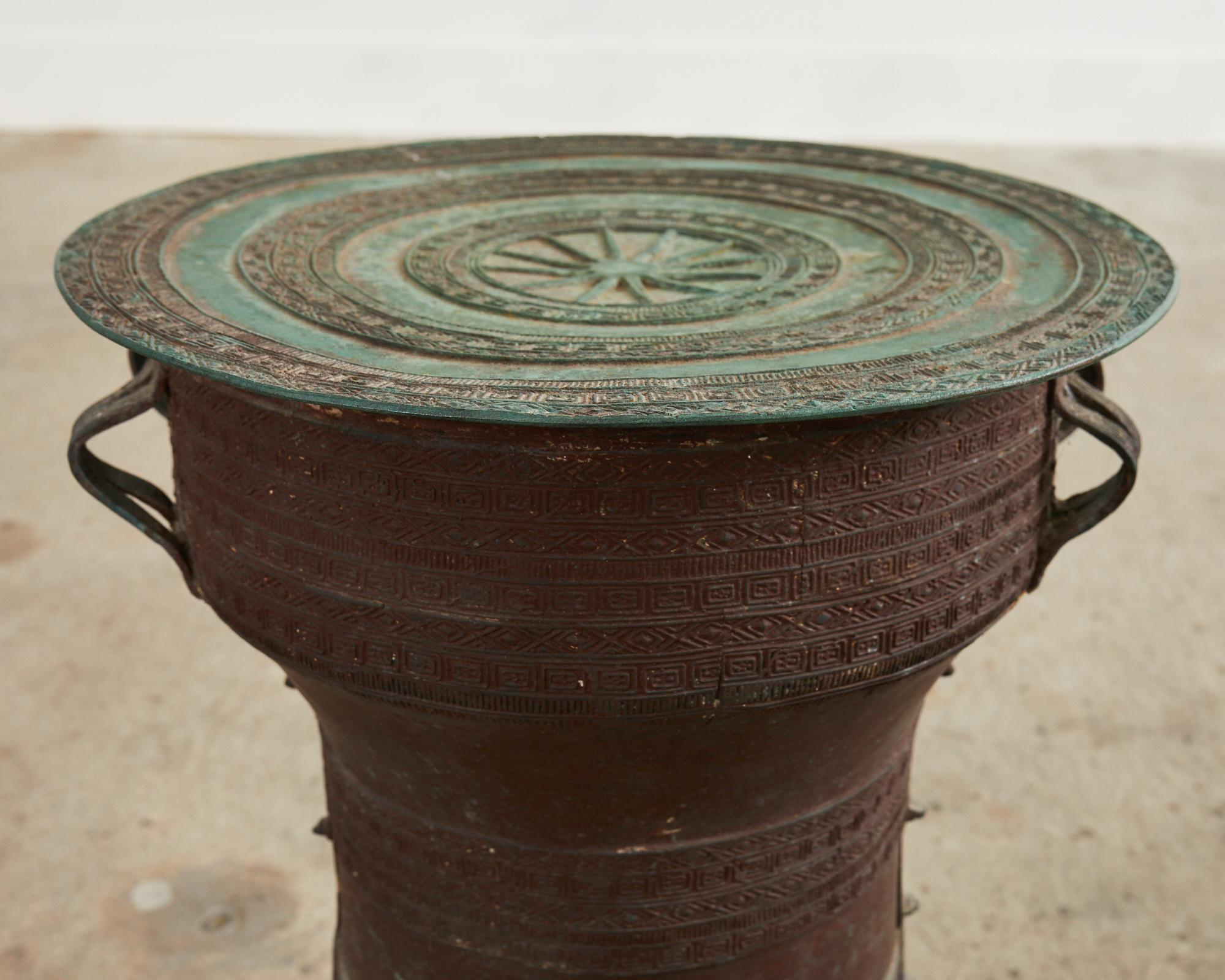 Southeast Asian Bronze Rain Drum or Drinks Table For Sale 7