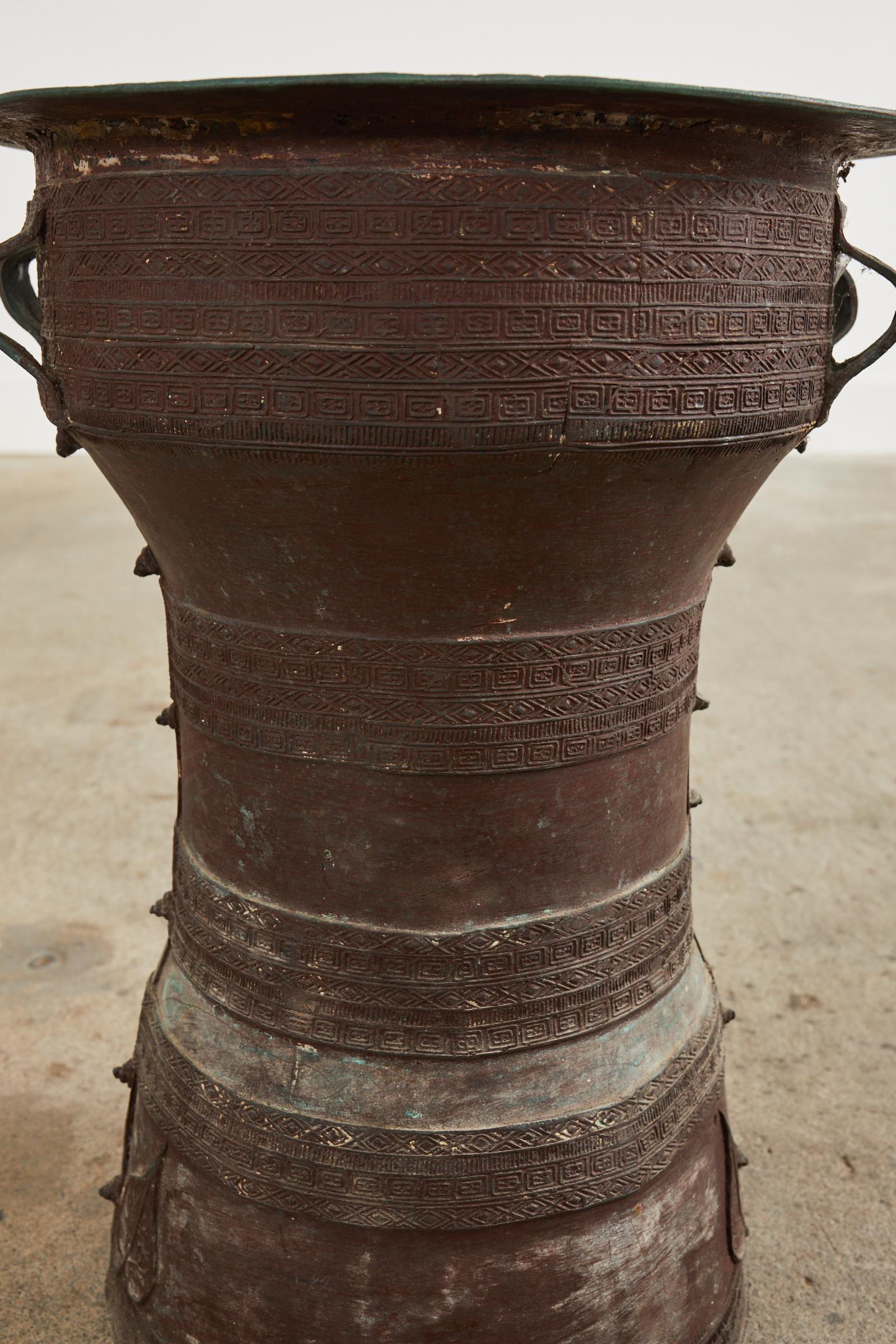 Southeast Asian Bronze Rain Drum or Drinks Table For Sale 8