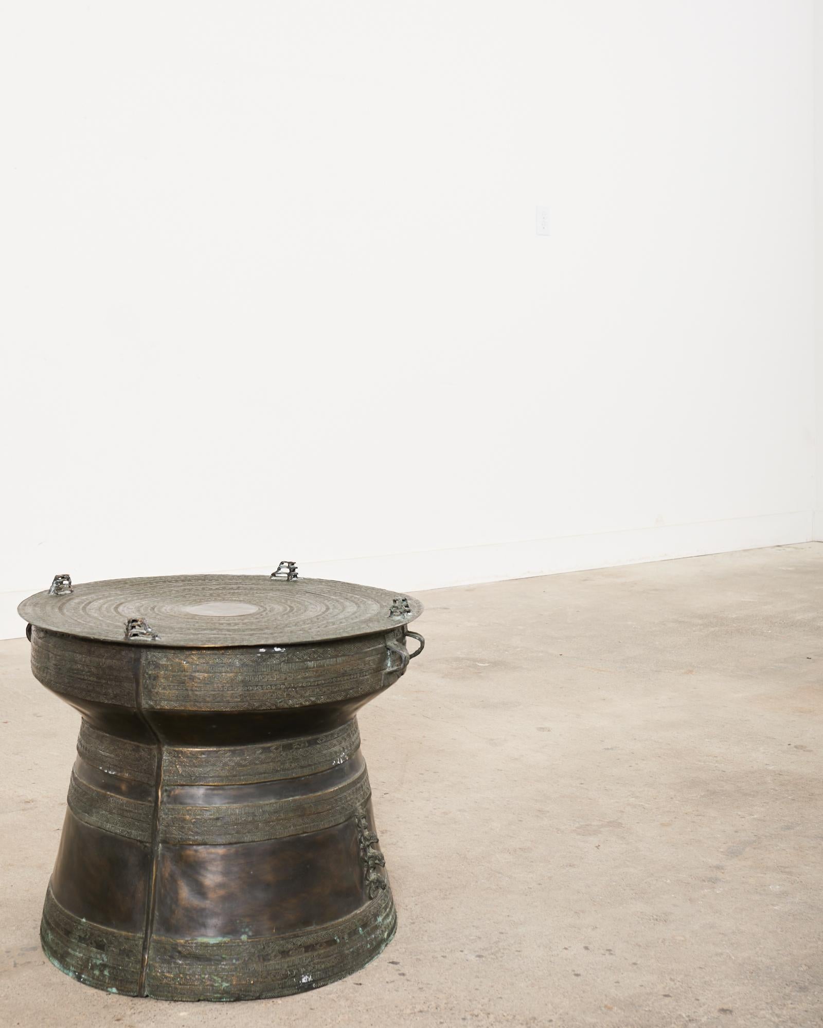 Southeast Asian Bronze Rain Drum or Drinks Table For Sale 7
