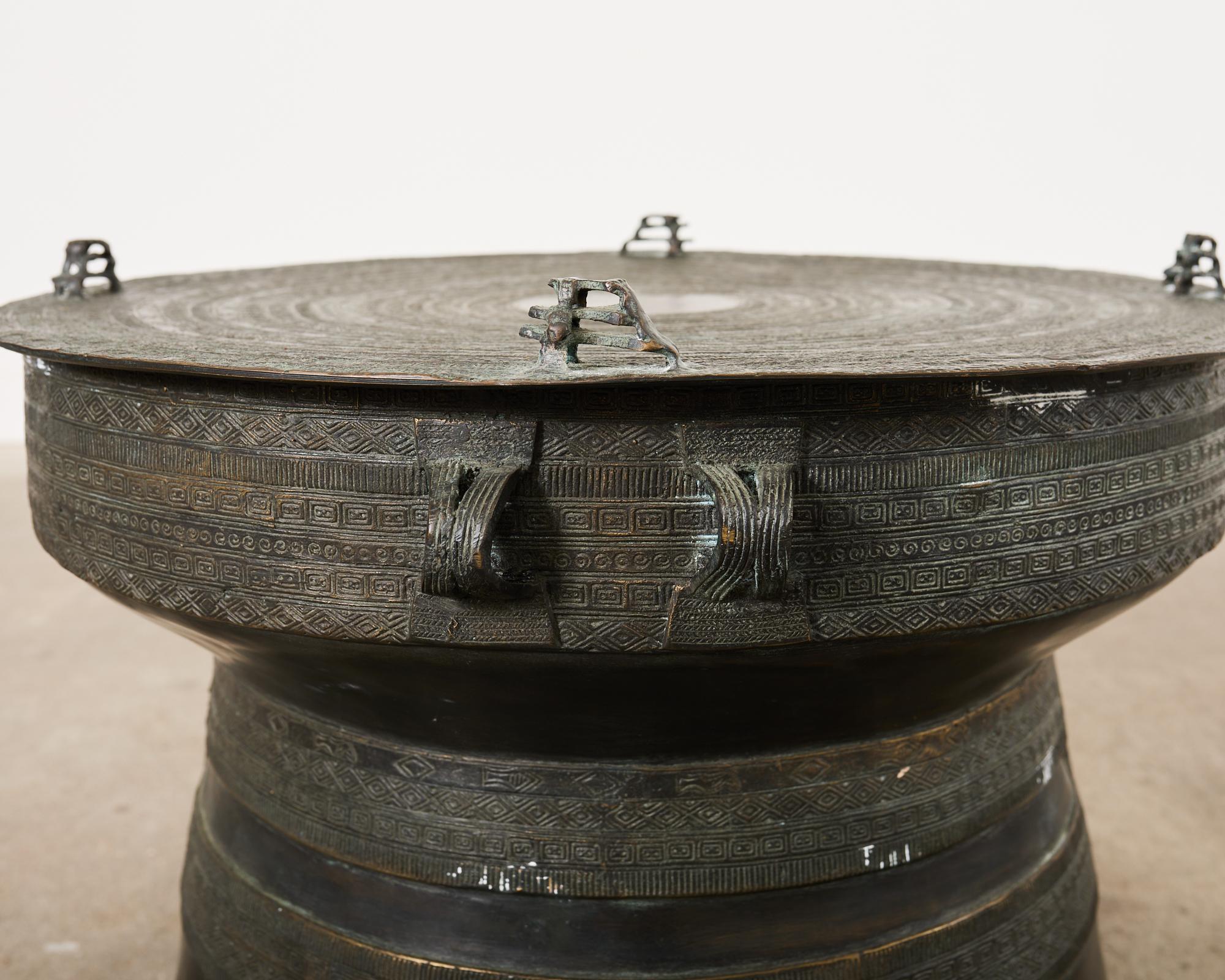 Southeast Asian Bronze Rain Drum or Drinks Table For Sale 8