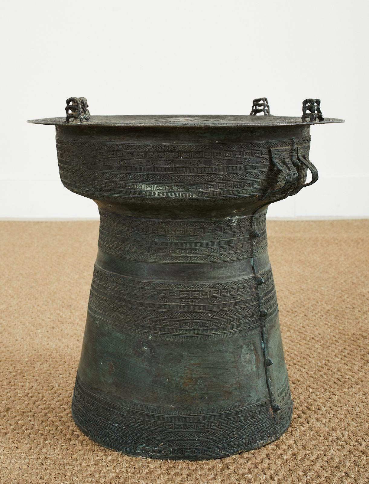 Cast Southeast Asian Bronze Rain Drum or Drinks Table