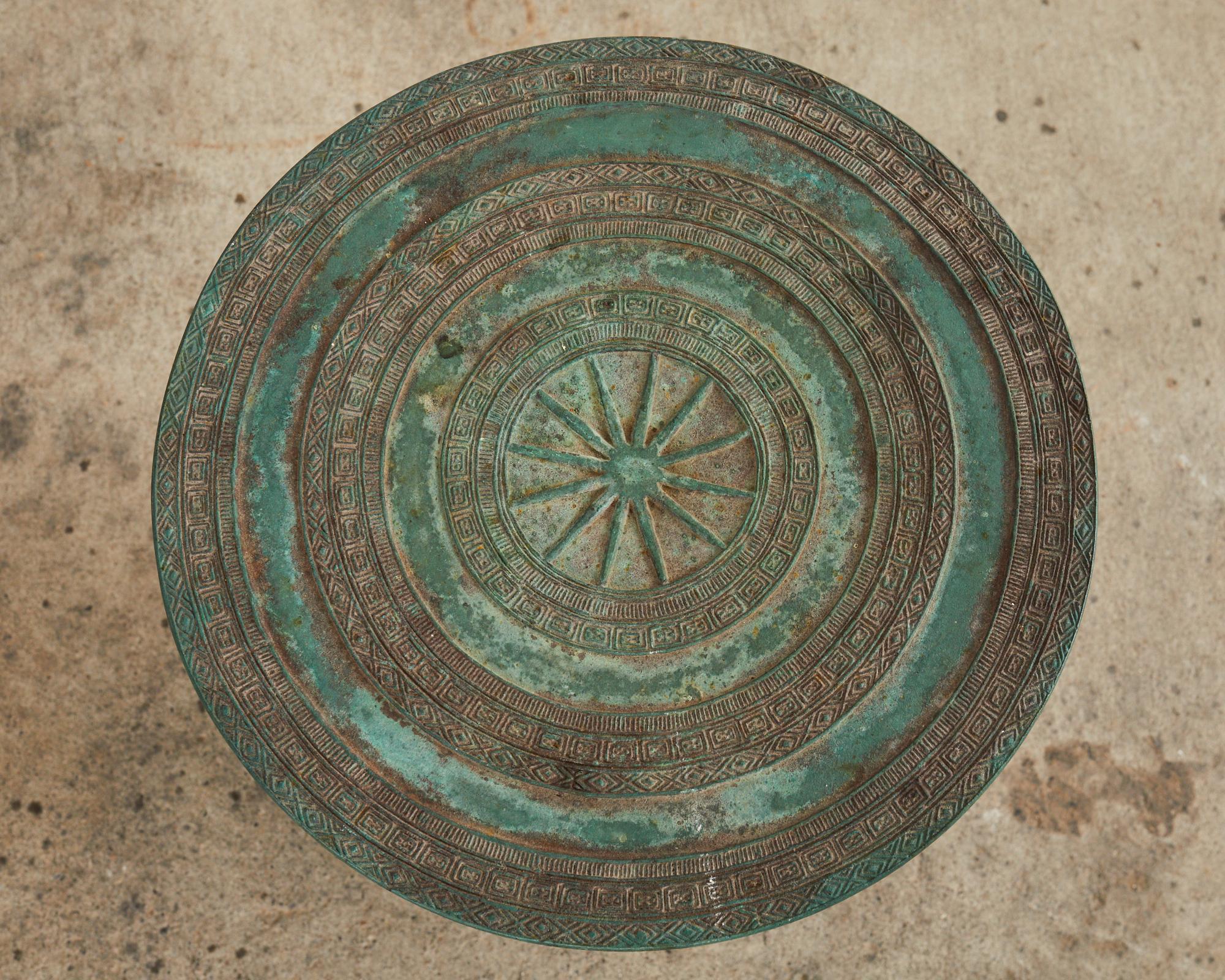 Tribal Southeast Asian Bronze Rain Drum or Drinks Table For Sale