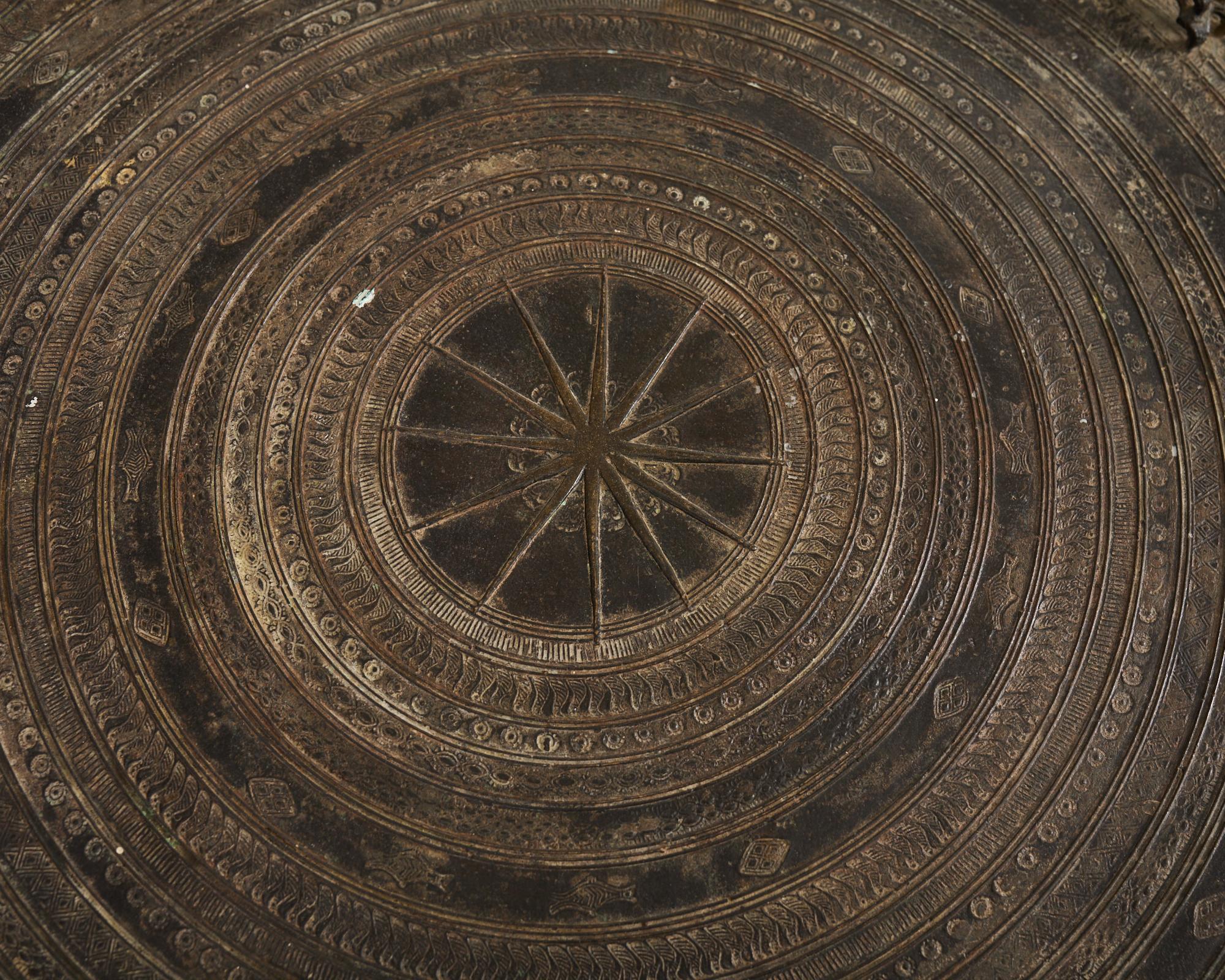 20th Century Southeast Asian Bronze Rain Drum or Drinks Table