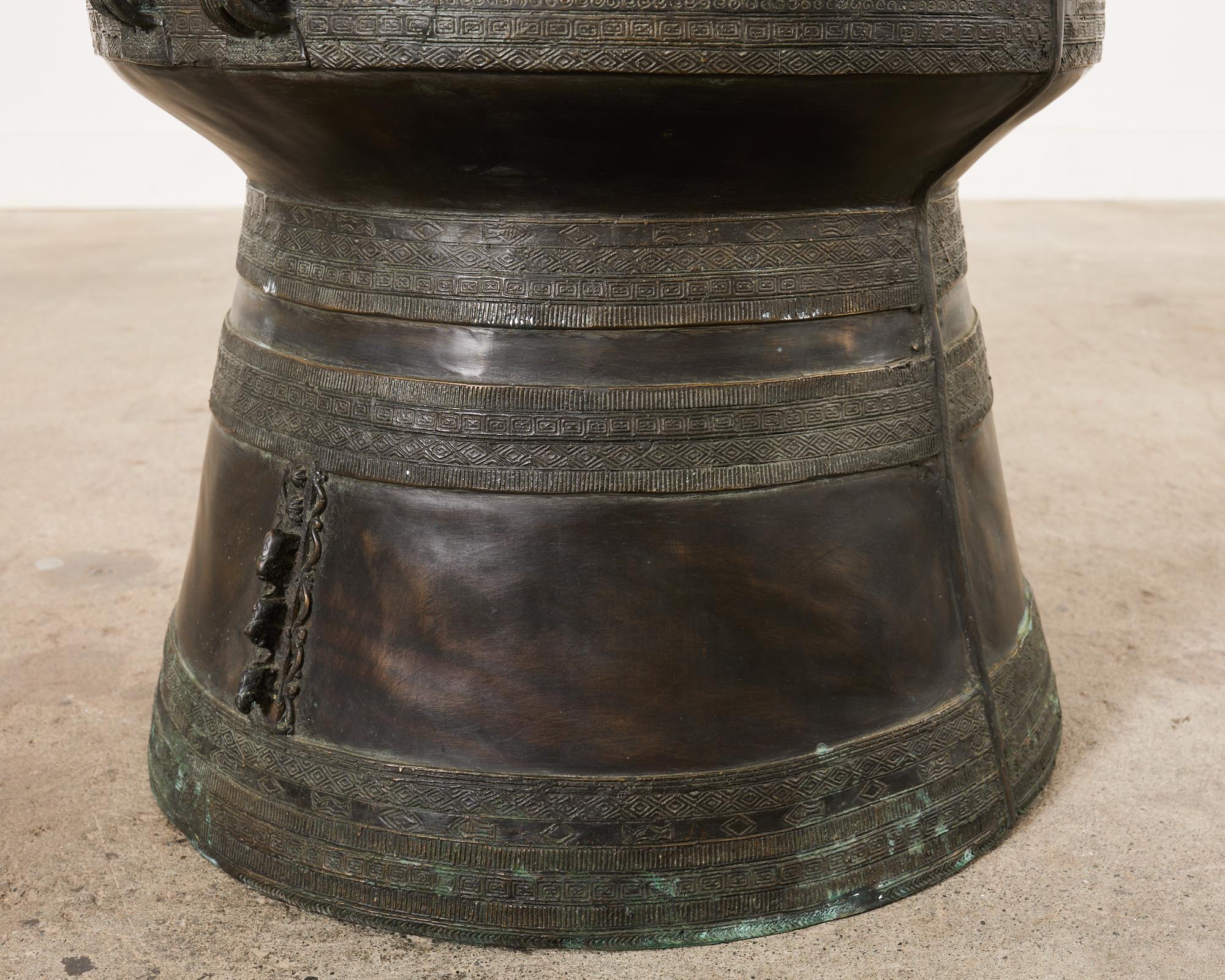20th Century Southeast Asian Bronze Rain Drum or Drinks Table For Sale