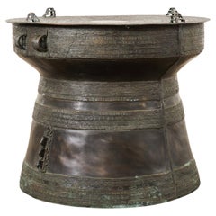 Vintage Southeast Asian Bronze Rain Drum or Drinks Table