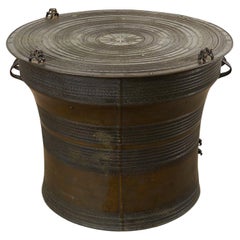 Vintage Southeast Asian Bronze Rain Drum or Drinks Tables