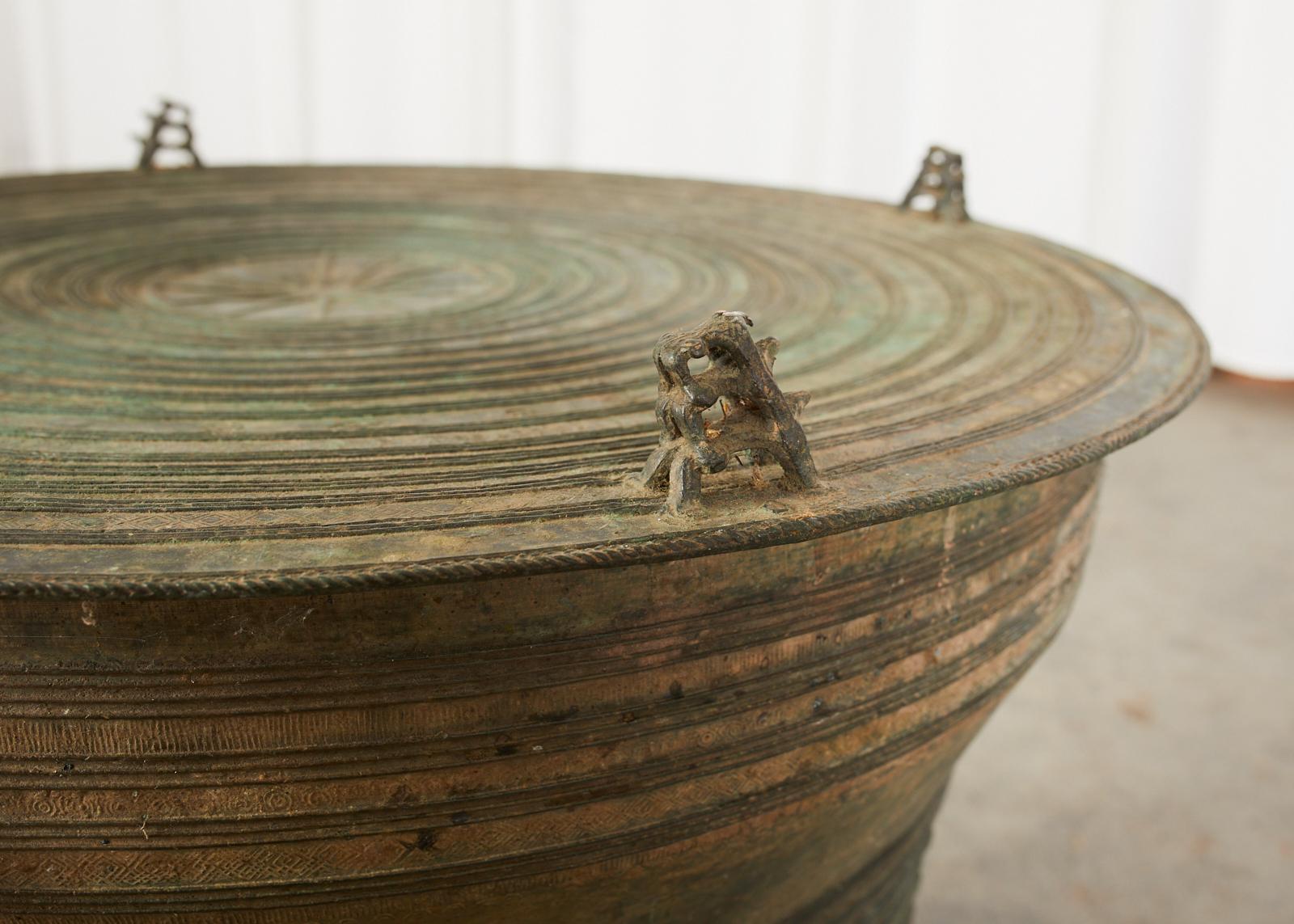 Southeast Asian Bronze Rain Drum or Frog Drum Table 9