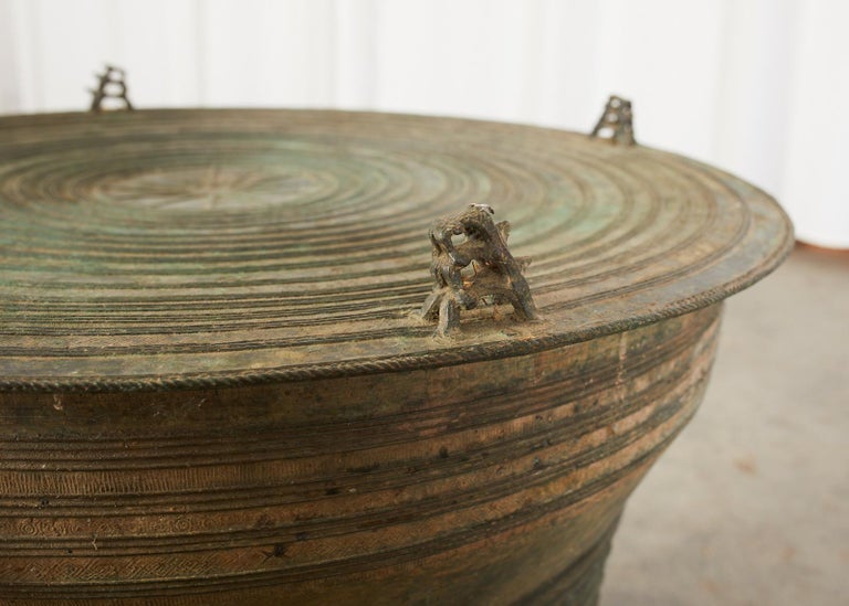 Southeast Asian Bronze Rain Drum or Frog Drum Table at 1stDibs frog