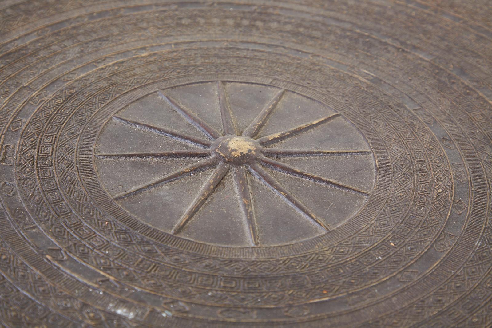 20th Century Southeast Asian Bronze Rain Drum Table or Frog Drum