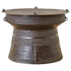 Southeast Asian Bronze Rain Drum Table or Frog Drum